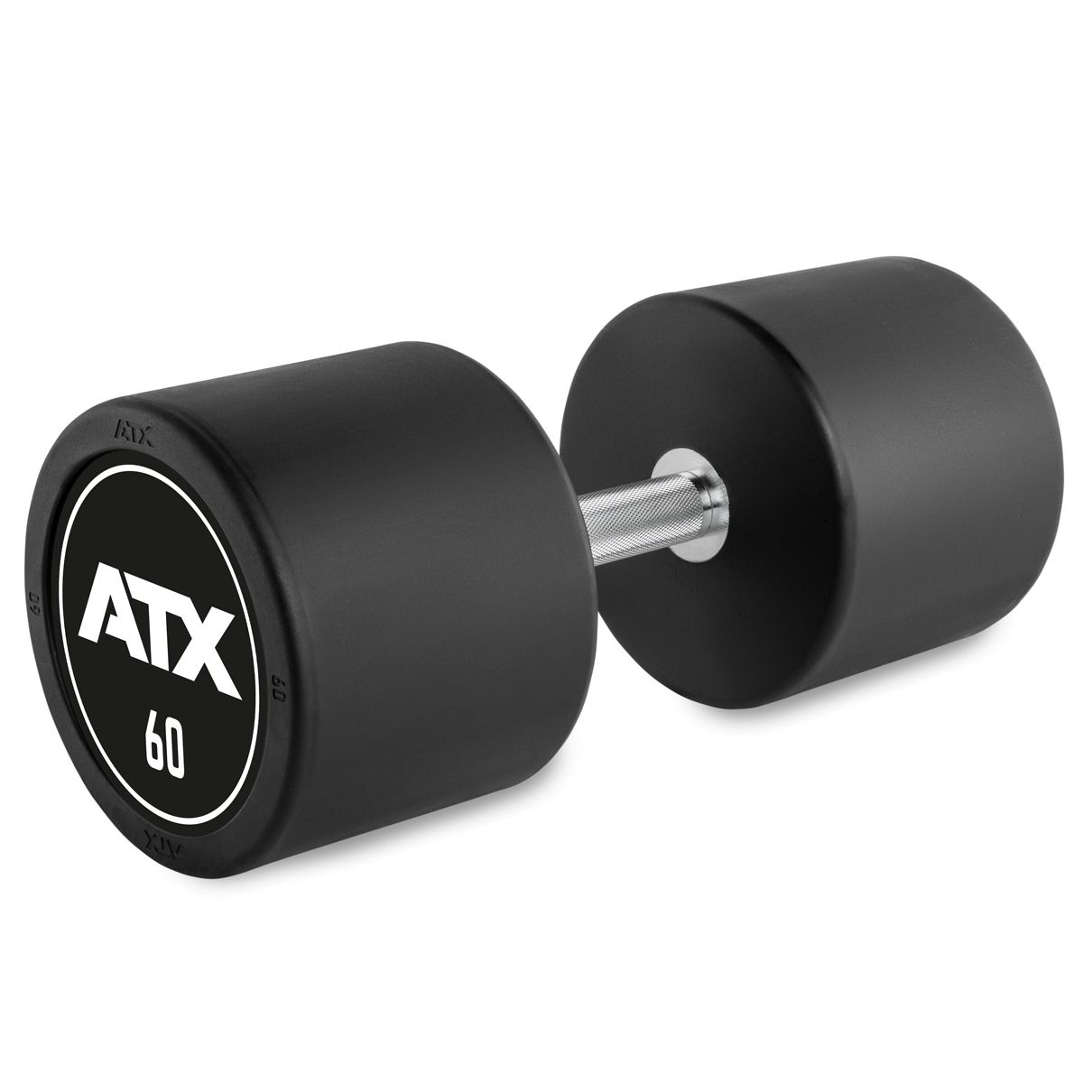 Rubber Dumbbell gummibelagt 60 kg med ATX-logo forfra