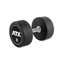 Rubber Dumbbell gummiert 30 kg med kromgrep 32 mm forfra
