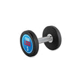 Rubber dumbbell med gummi 5,0 kg kromgrep 32 mm forfra