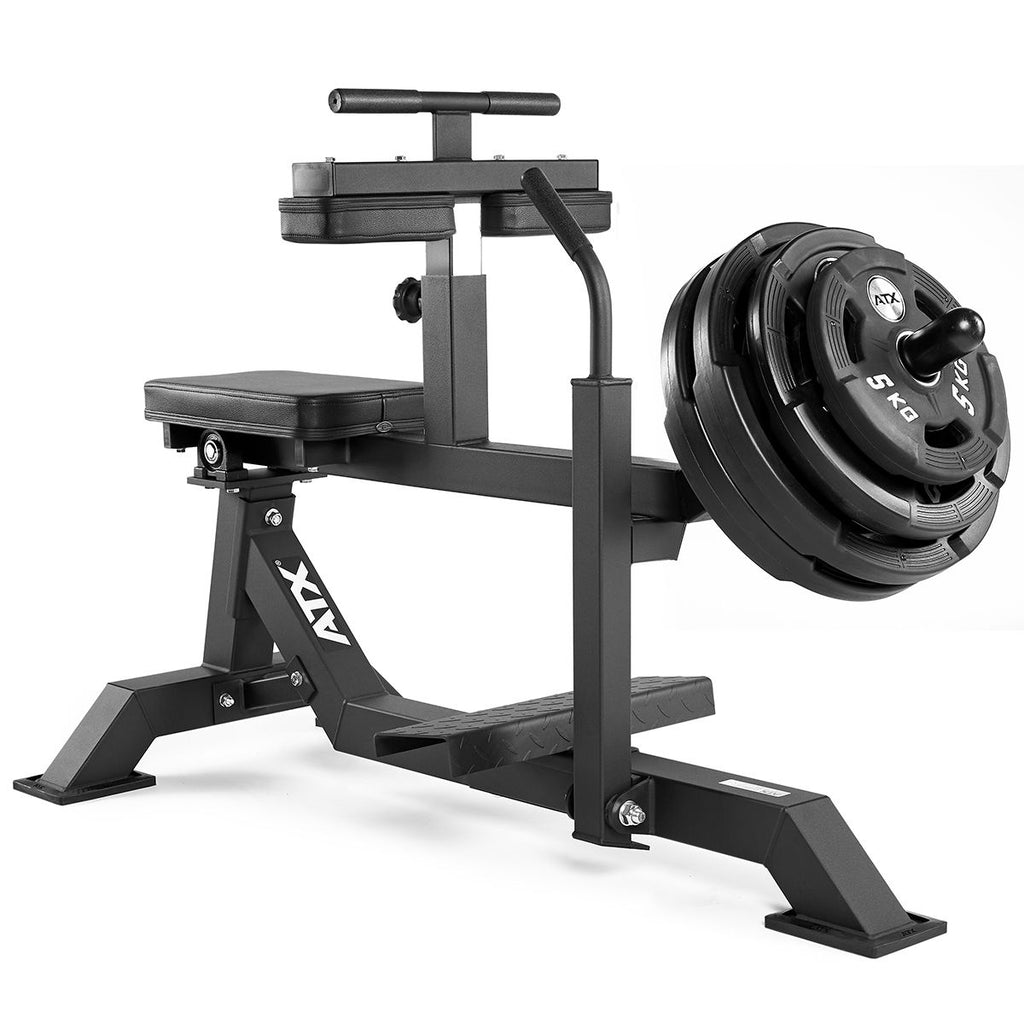 Seated calf raise maskin 135x71 cm, 200 kg kapasitet forfra