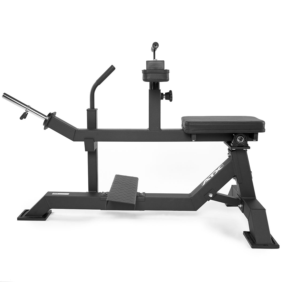 Seated calf raise maskin 135x71 cm, 200 kg kapasitet sideprofil