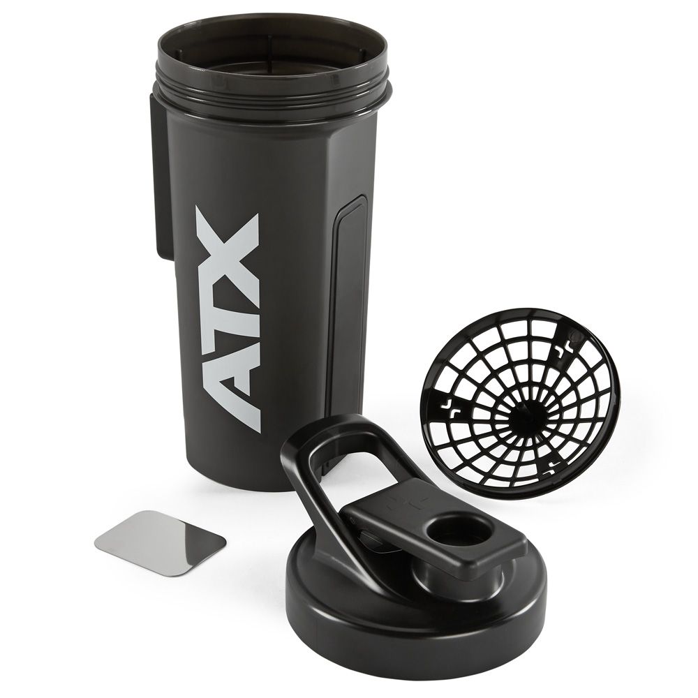 Shaker 1000 ml svart med magnetfeste montert på metallflate