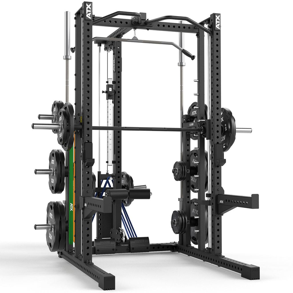 Smith machine komplettstasjon med lat pulldown Plate Load Ø 50 mm bakside