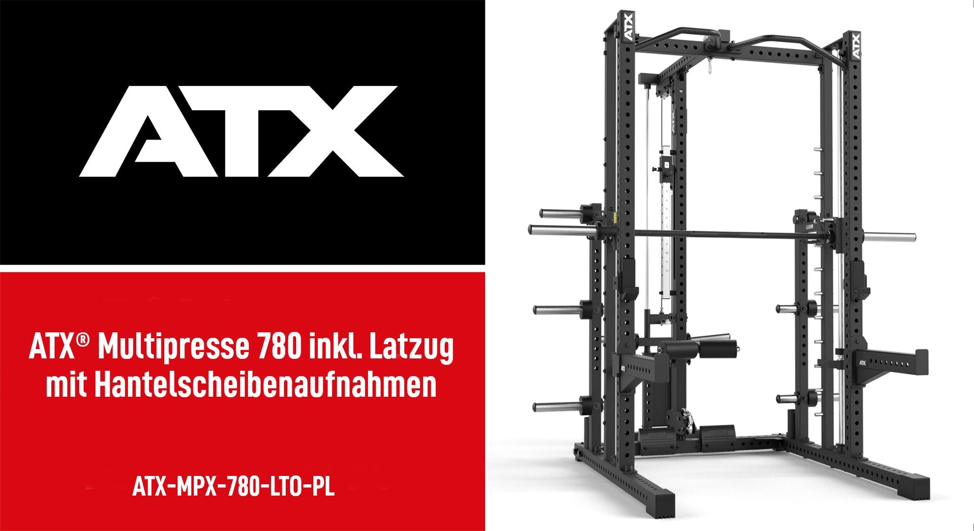 Smith machine komplettstasjon med lat pulldown Plate Load Ø 50 mm detalj av ramme