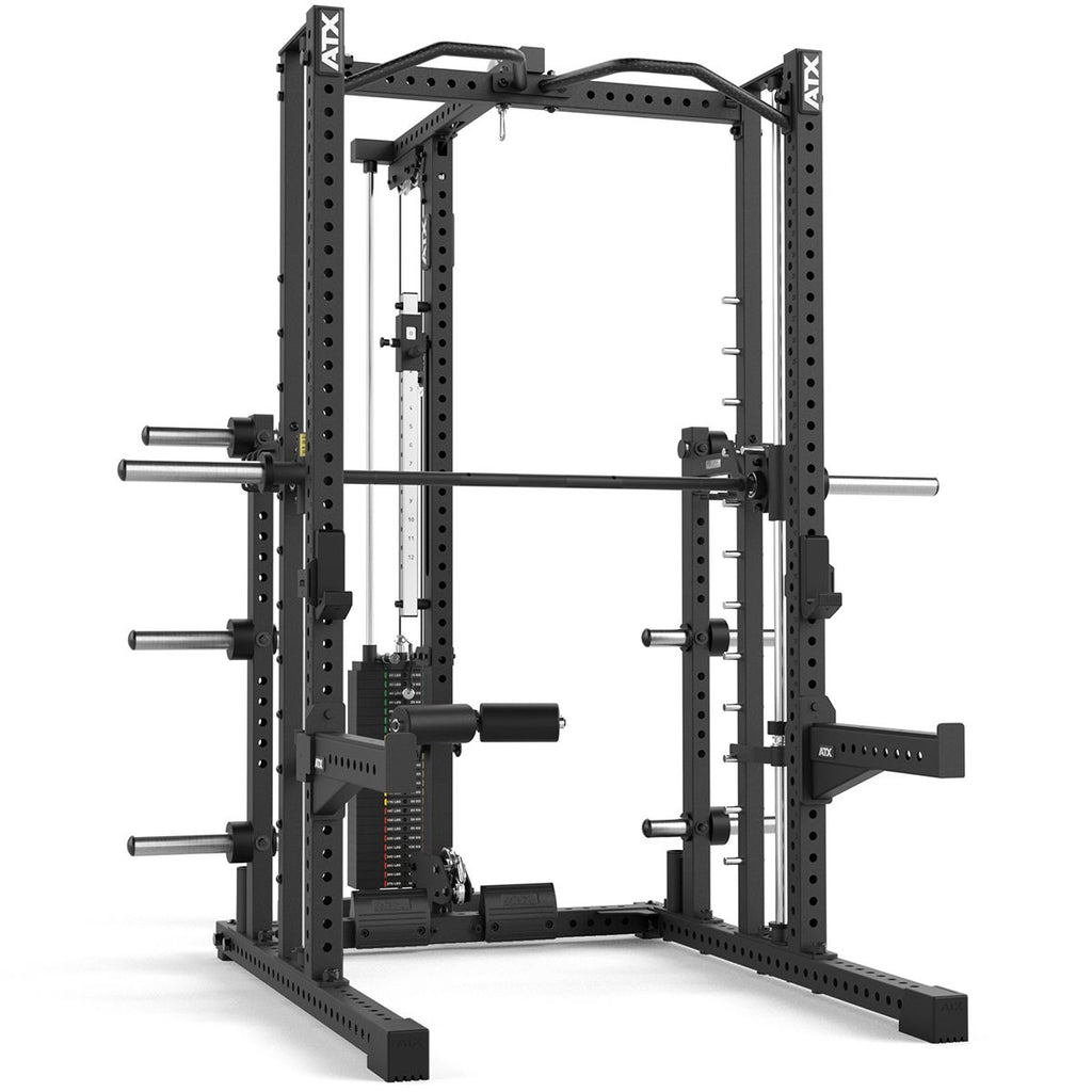 Smith machine komplettstasjon med lat pulldown 125 kg front