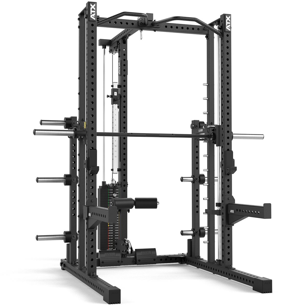 Smith machine komplettstasjon med lat pulldown 125 kg front