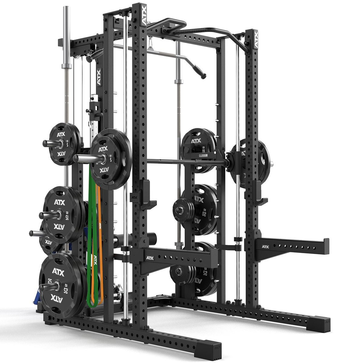 Smith machine komplettstasjon med lat pulldown Plate Load Ø 50 mm nærbilde av håndtak