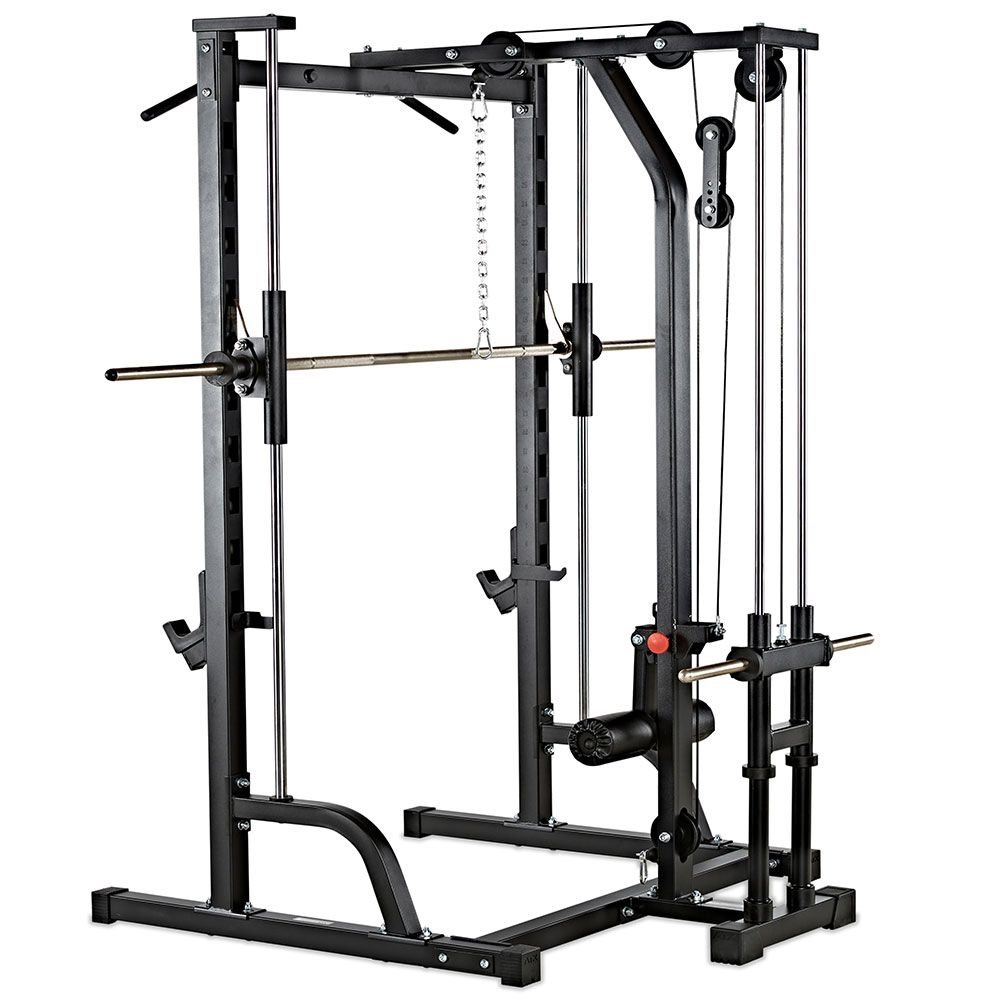 Detalj av lat pulldown stasjon på Smith Machine med lat pulldown stasjon Plate Load 250 kg - ATX