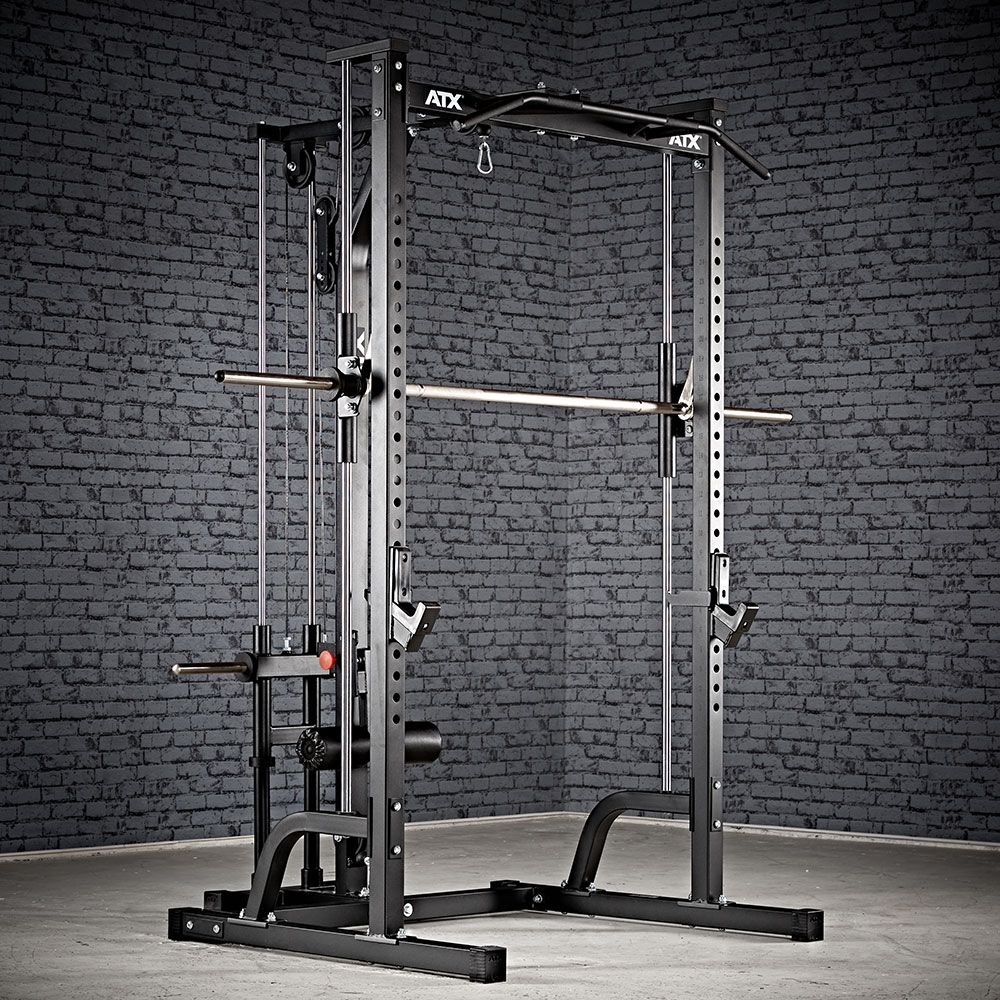 Nærbilde av styrkejustering på Smith Machine med lat pulldown stasjon Plate Load 250 kg - ATX