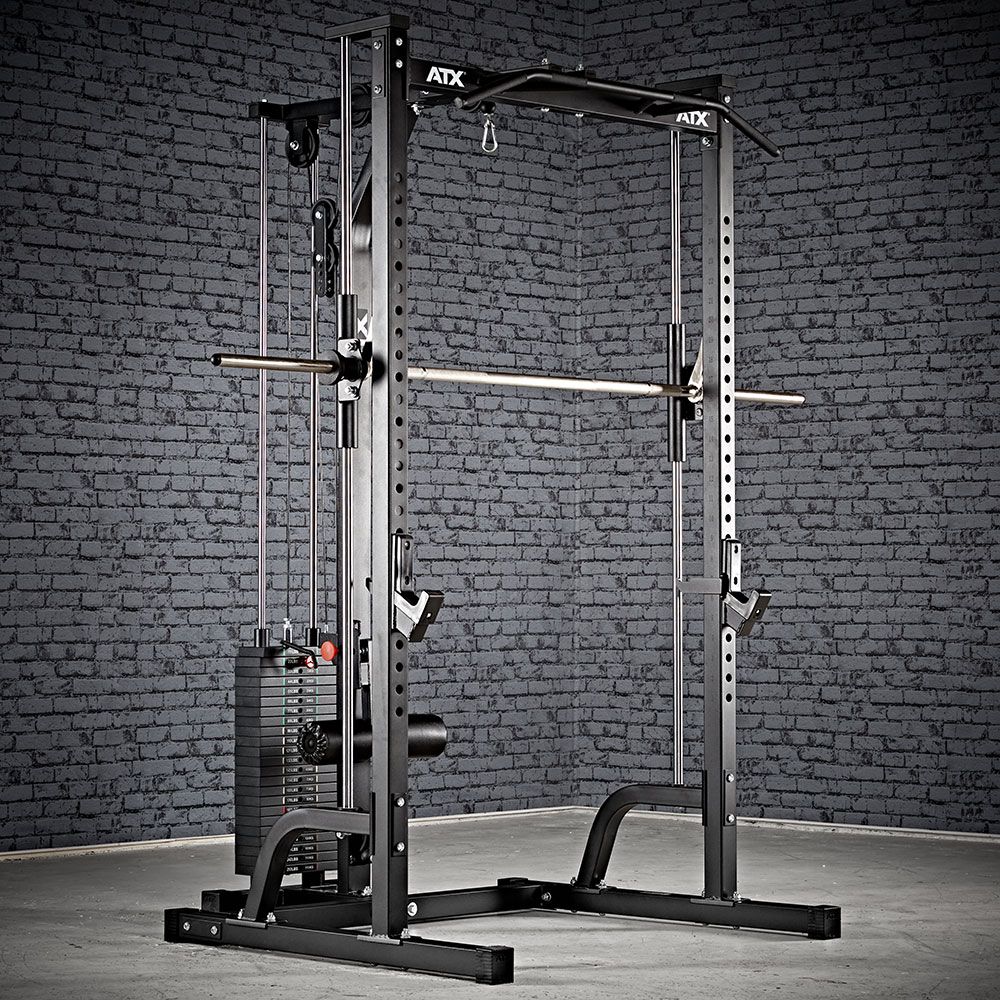 Smith Machine med lat pulldown 115 kg vektstabel detalj av vektstabel