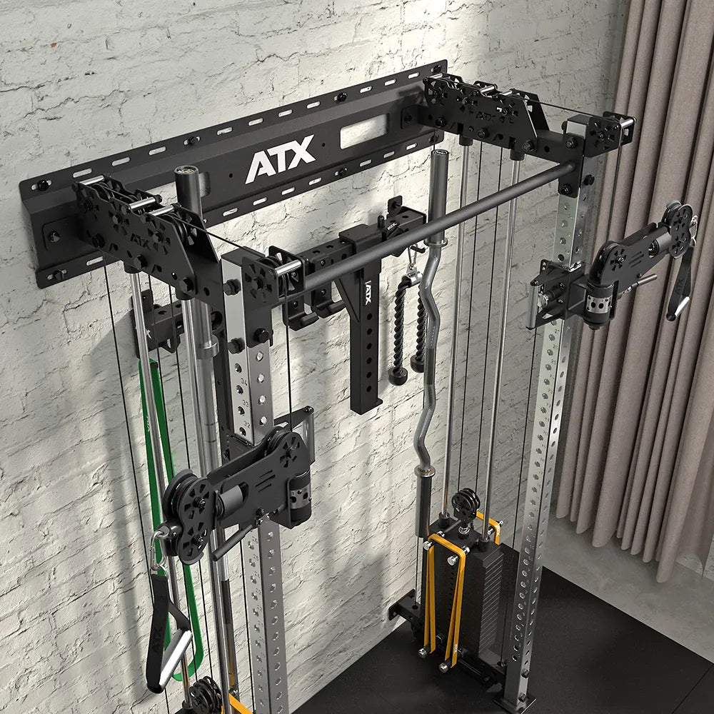 Spotter Arms på Half Rack med kabelstasjon 2x90 kg vektblokk veggfeste