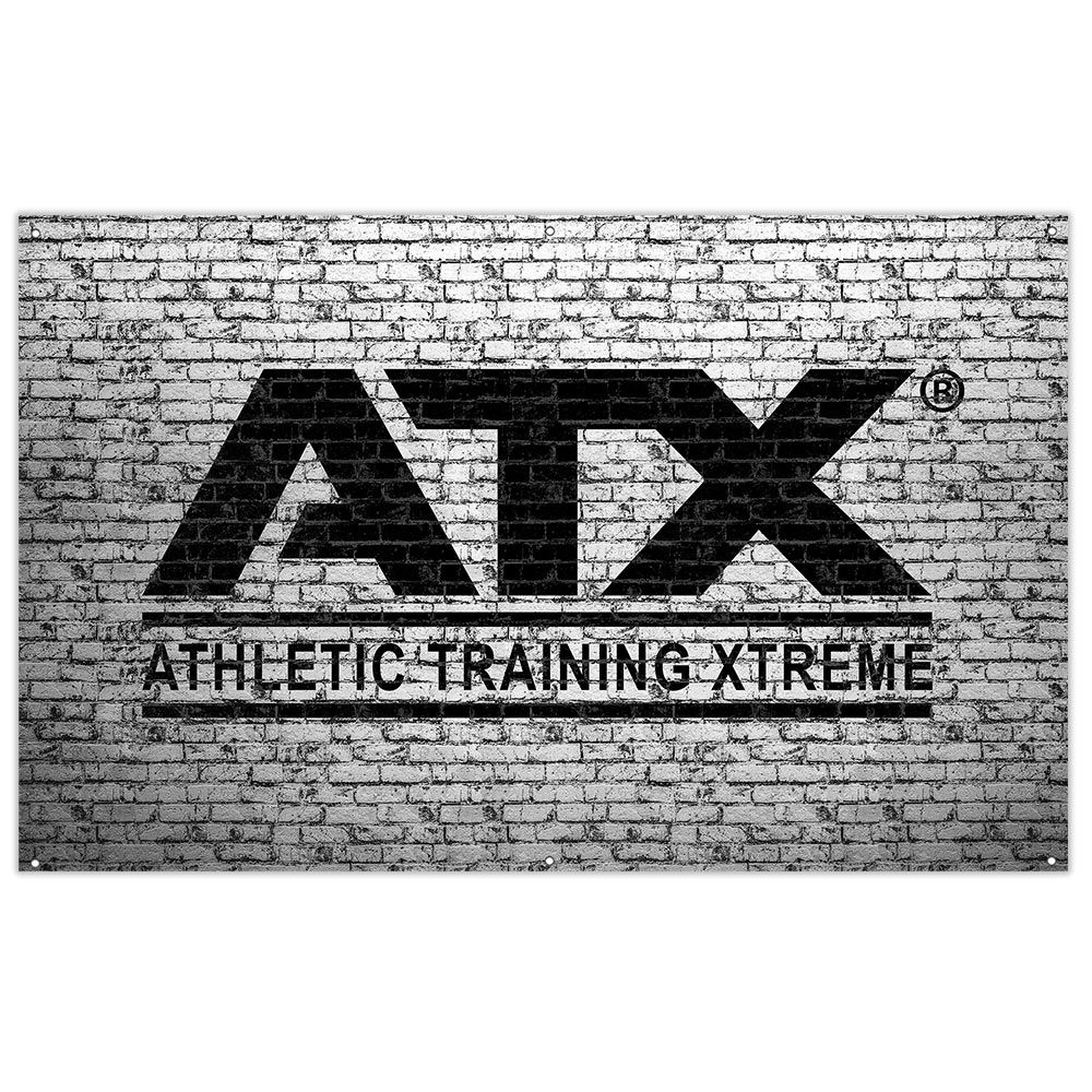 Stoffbanner med ATX-logo 200 x 125 cm Dekotex forfra