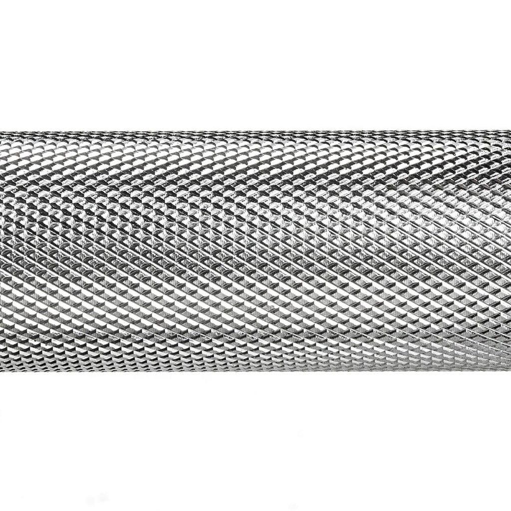 Montert Straight bar gummibelagt 17,5 kg, 32 mm grep, helstål på stativ