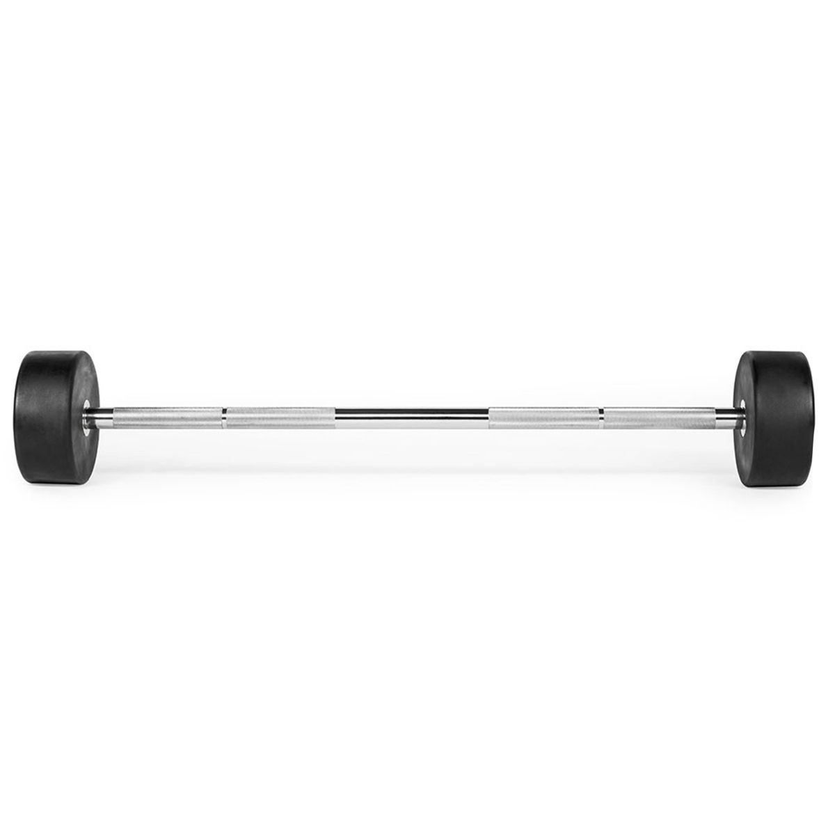 Straight bar rubber med kundelogo 45 kg gummi stål forfra