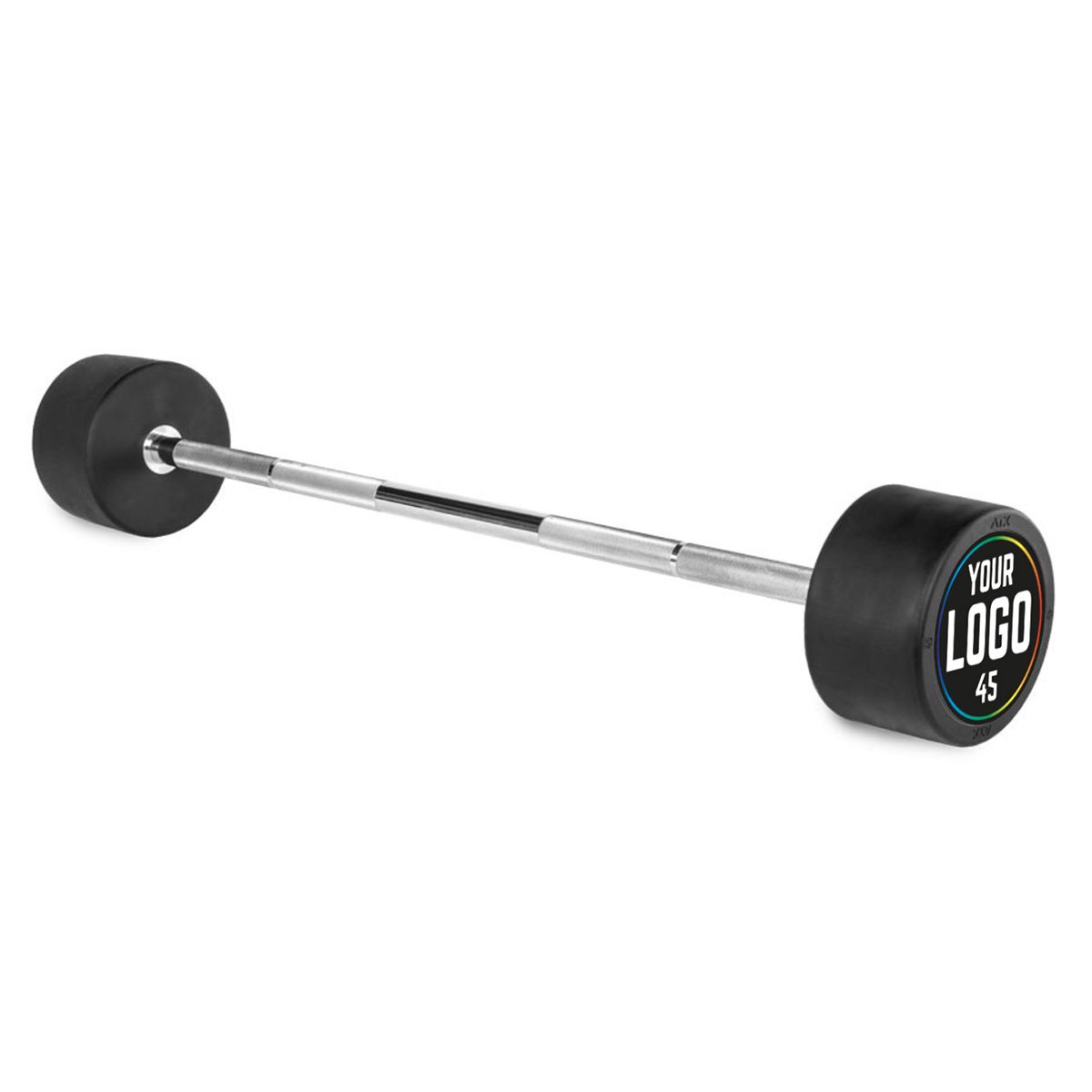 Straight bar rubber med kundelogo 12,5 kg gummibelagt bakside