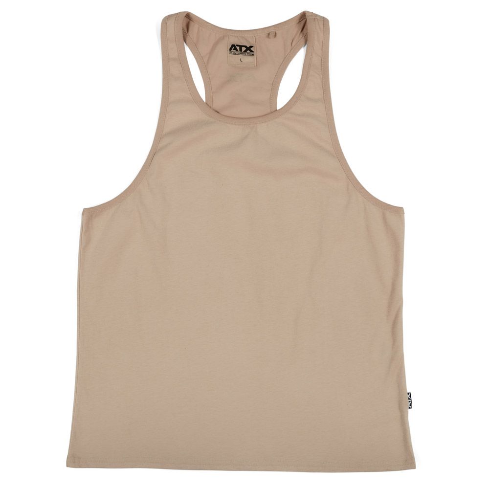 Tank top 100 % bomull Light Taupe størrelse S-XL bakside