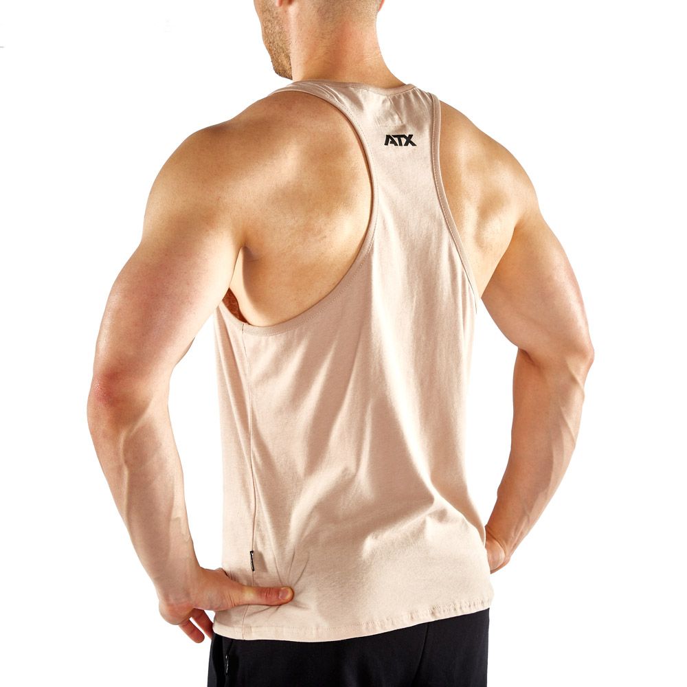 Detalj av stoff på Tank top 100 % bomull Light Taupe størrelse S-XL