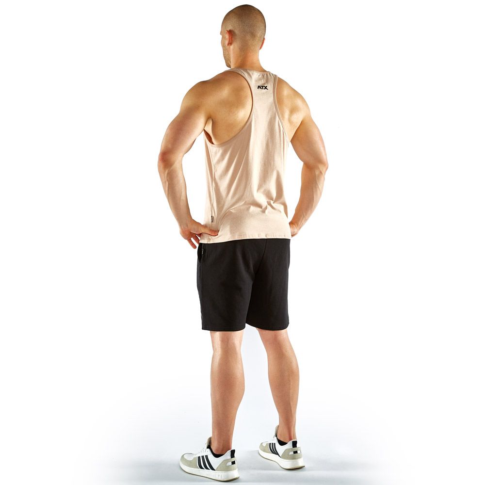 Nærbilde av sømmer på Tank top 100 % bomull Light Taupe størrelse S-XL