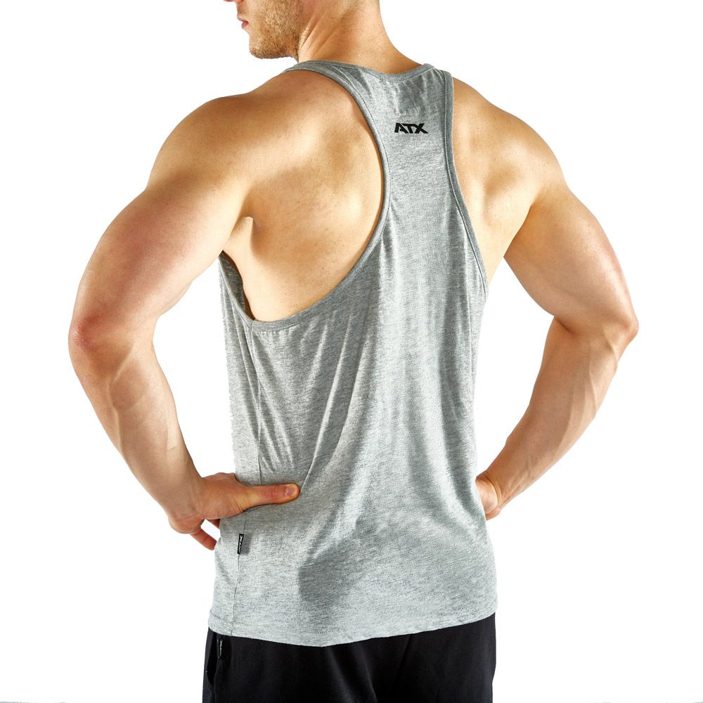 Tank top grå 100 % bomull str. S-XL ATX detalj av stoff