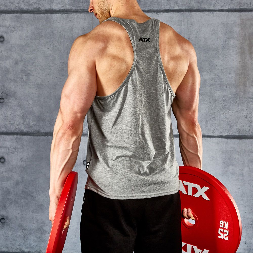 Tank top grå 100 % bomull str. S-XL ATX logo detalj