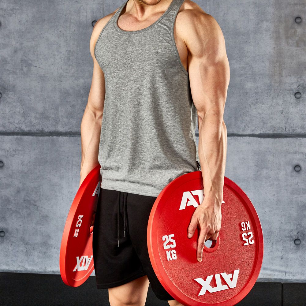 Tank top grå 100 % bomull str. S-XL ATX helfigur
