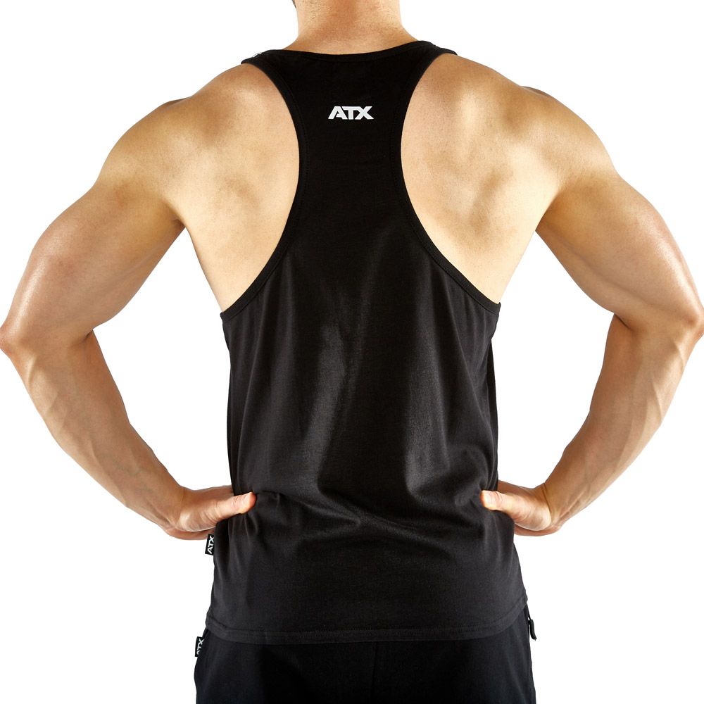 Tank top svart 100 % bomull str. S-XL logo detalj