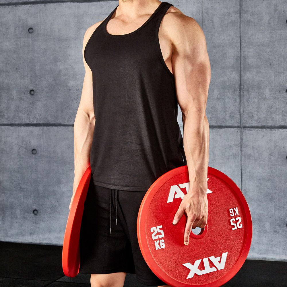 Tank top svart 100 % bomull str. S-XL stofftekstur