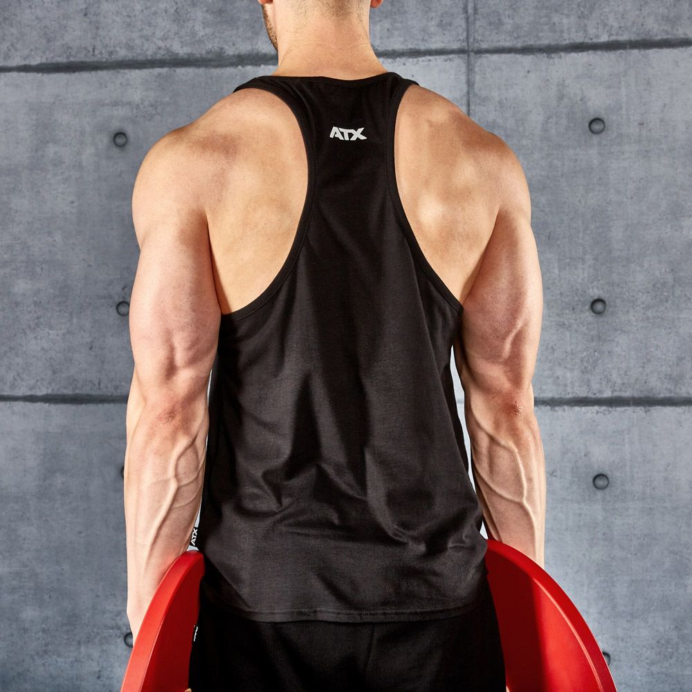 Tank top svart 100 % bomull str. S-XL helfigur modell