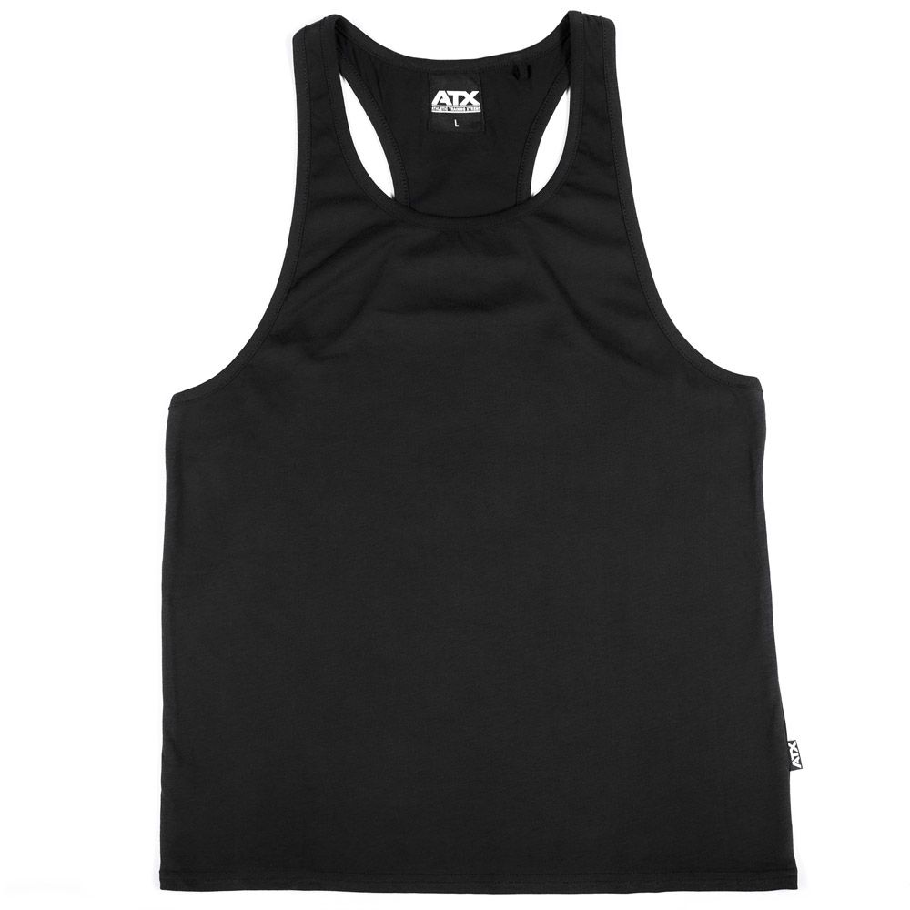 Tank top svart størrelse S 100 % bomull forfra