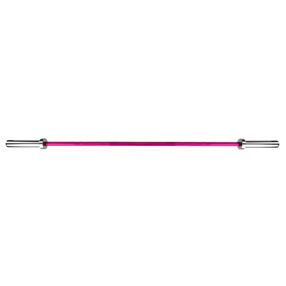 Teknikk barbell aluminium 7,5 kg rosa 1830 mm 28 mm grep med vektplater