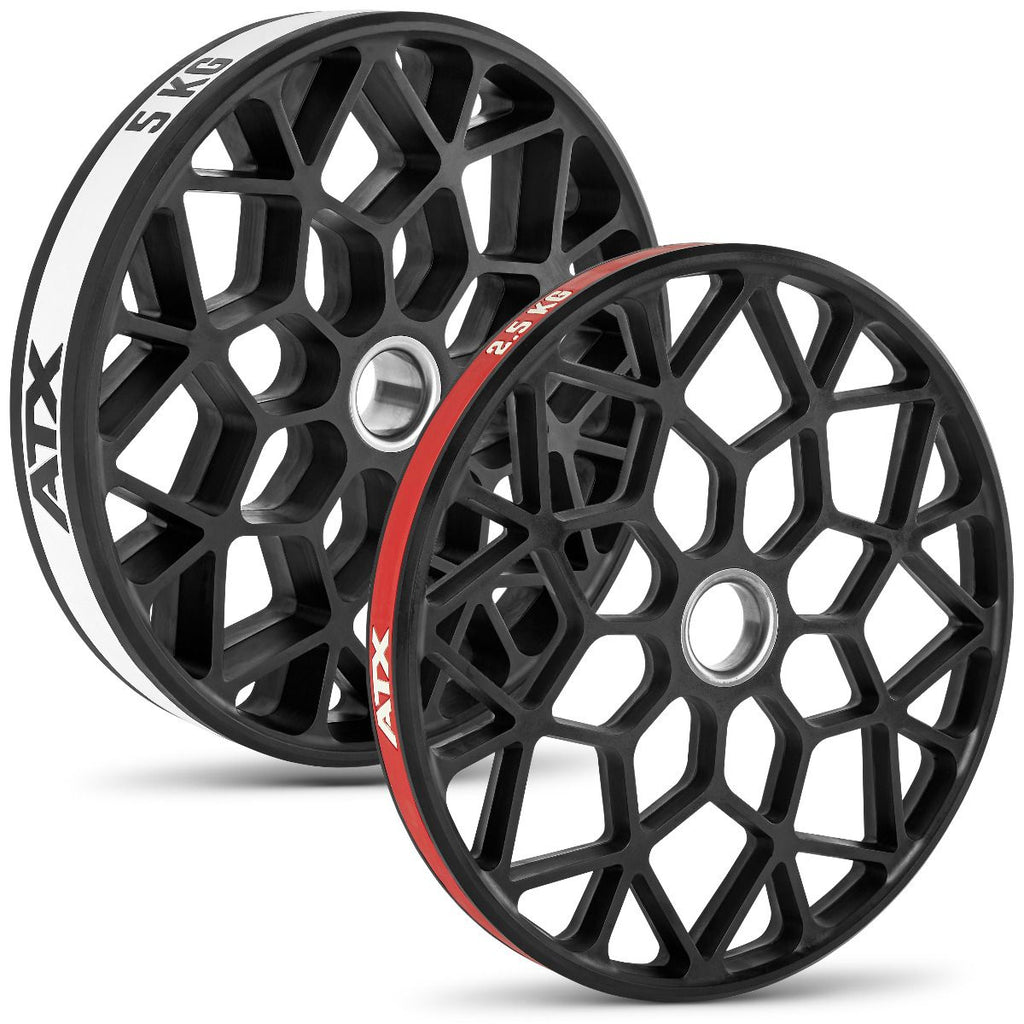 Teknikkskiver 2,5 og 5 kg gummi Ø446 mm 50 mm feste forfra