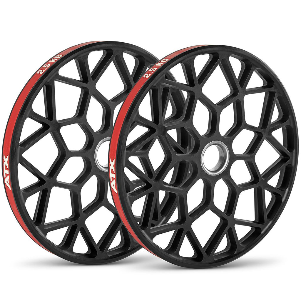 Teknikkskiver 2,5 og 5 kg gummi Ø446 mm 50 mm feste stablet