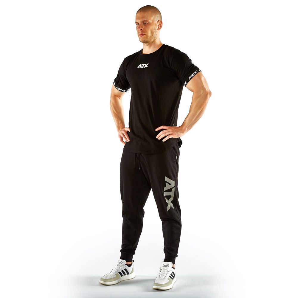Trenings-t-skjorte 100 % bomull svart S–XL foldet