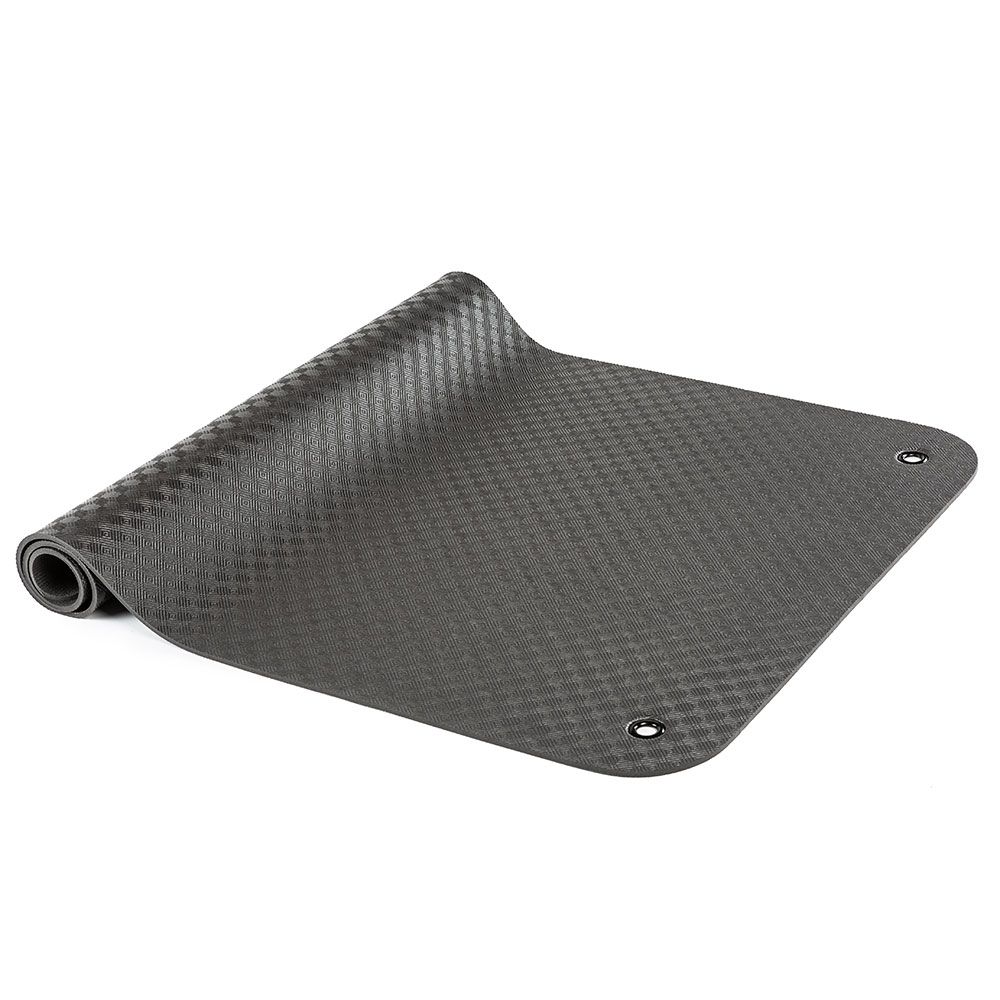 Treningsmatte svart 180 x 65 x 0,8 cm sklisikker overflate forfra