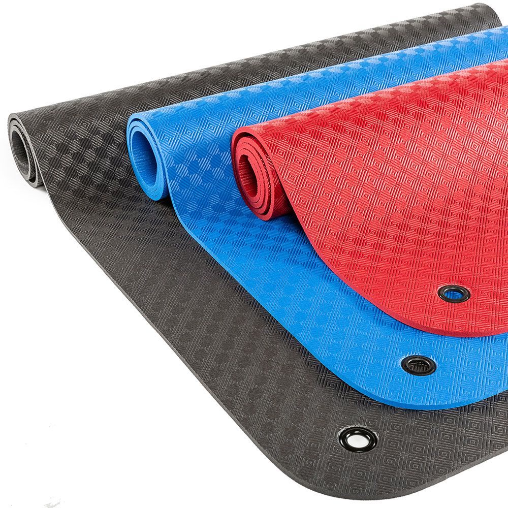 Treningsmatte svart 180 x 65 x 0,8 cm sklisikker overflate montert