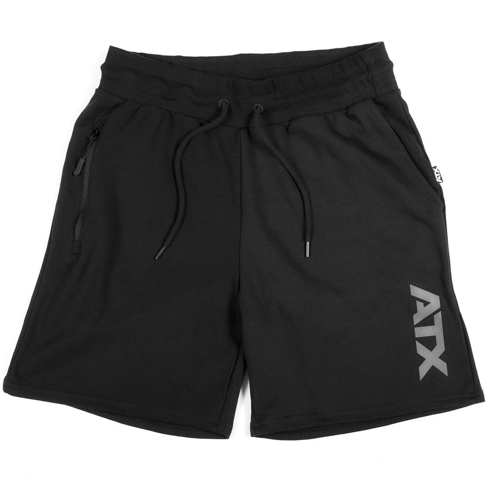 Treningsshorts svart 85 % bomull str. S-XL bakside
