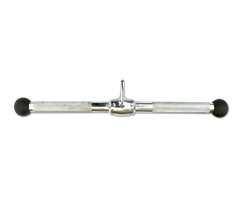 Triceps-/bicepsstang 50 cm forkrommet med bumperender forfra