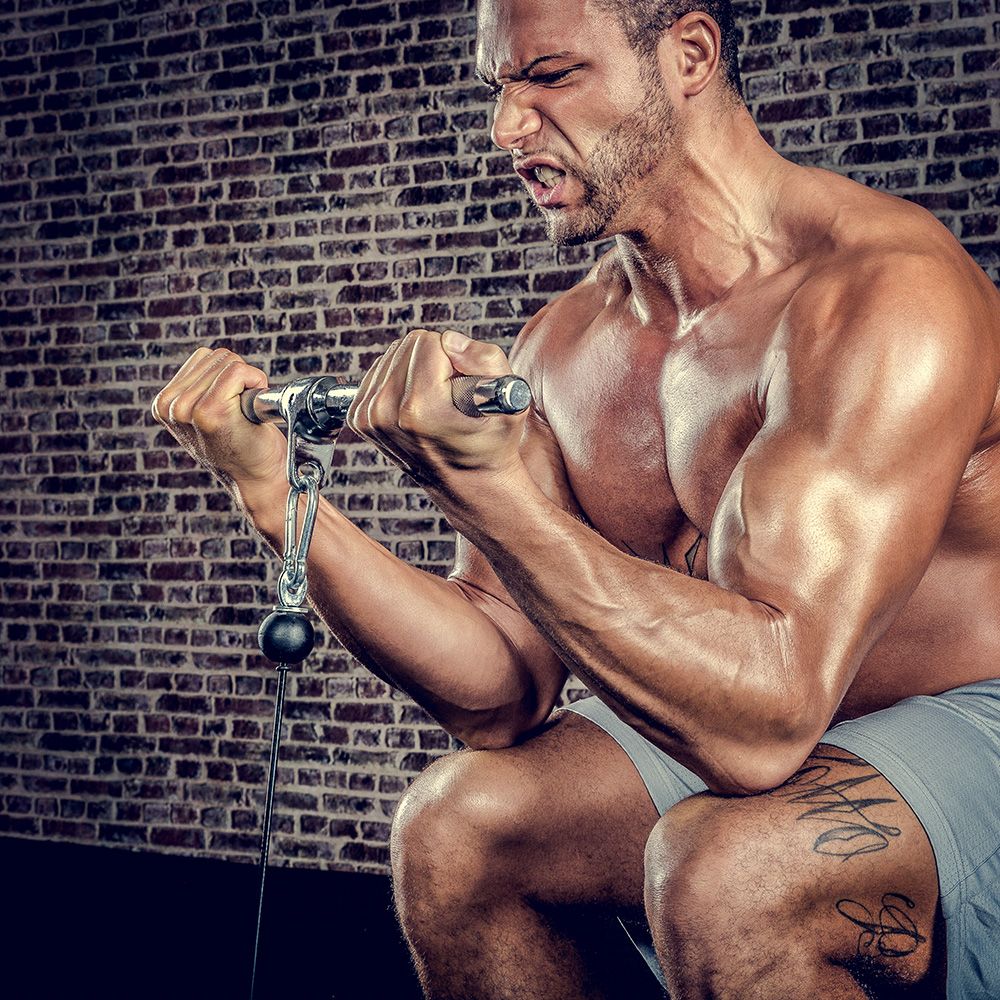 Triceps-/bicepsstang rett 50 cm forkrommet helstål bakside