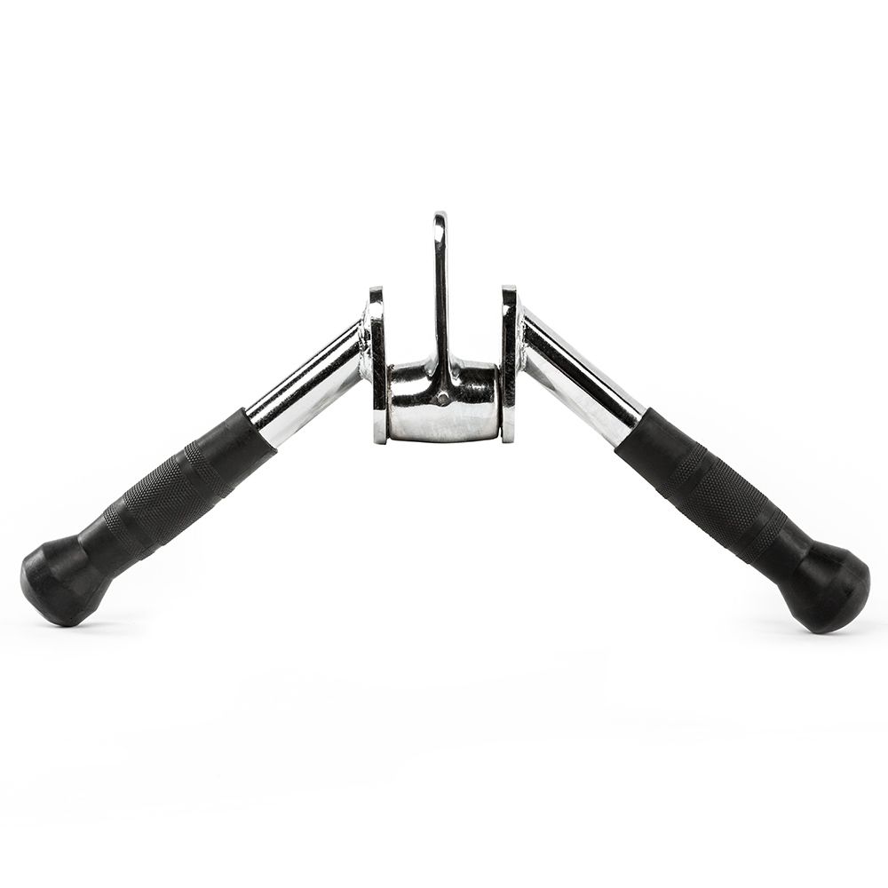 Tricepsgrep 45° med ergonomiske gummigrep forkrommet forfra