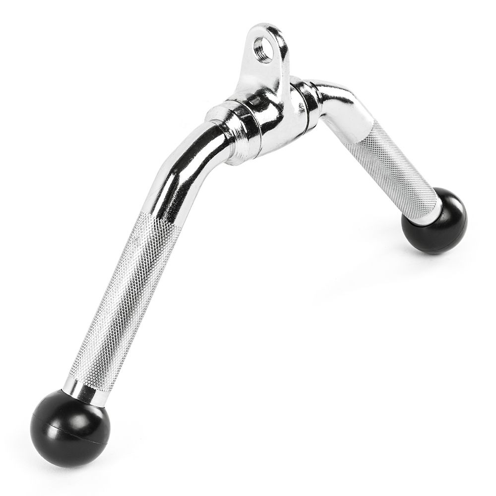 Montert Tricepsgrep V-form forkrommet med bumpertupper 35 cm på treningsutstyr