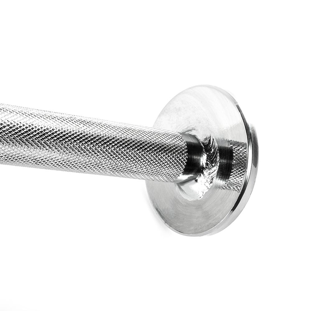 Nærbilde av Tricepshåndtak V-form massivt stål 28 cm forkrommet