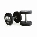 Uretan dumbbell 10 kg helstål med kromgrep 32 mm forfra
