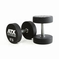 Uretan dumbbell 17,5 kg helstål med kromgrep 32 mm forfra