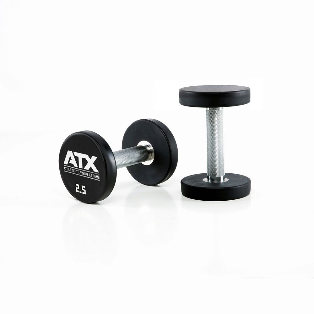 Uretan Dumbbell 2,5 kg stål med uretanbelegg 32 mm grep forfra