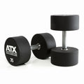 Uretan dumbbell 35 kg helstål med kromgrep 32 mm forfra