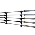 Veggfeste for stenger Gun Rack for 5 stenger forfra
