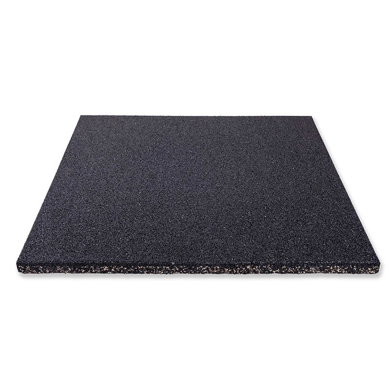 Vektløftermatte 101x101x4 cm 35 kg gummigranulat svart forfra