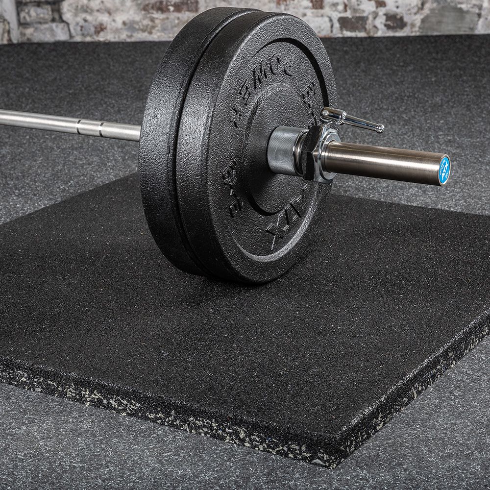 Vektløftermatte 101x101x4 cm 35 kg gummigranulat svart bakside