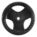 Vektskive med grep gummi 30 mm svart 15,0 kg forfra