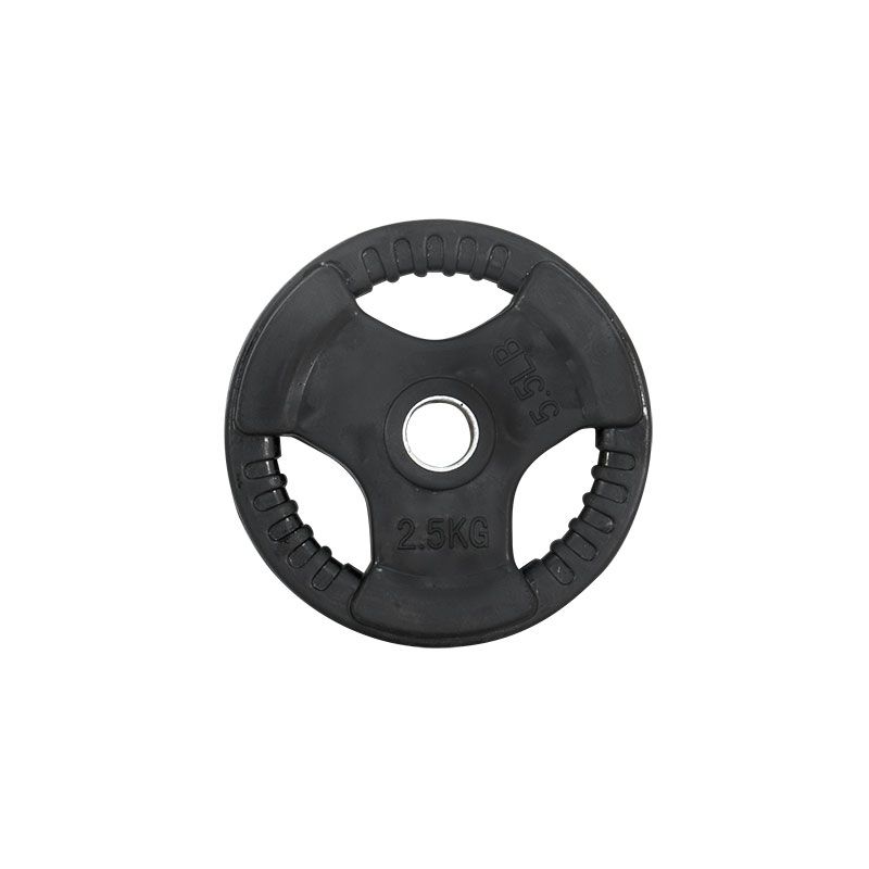 Vektskive med grep gummi 30 mm svart 2,5 kg forfra